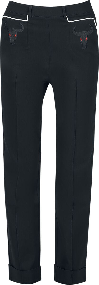 Jawbreaker - Gothic Stoffhose - Western Bull Trousers - XS bis XXL - für Damen - Größe S - schwarz Jawbreaker - Gothic Stoffhose - Western Bull Trousers - XS bis XXL - für Damen - Größe S - schwarz von Jawbreaker