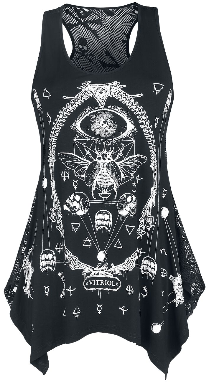 Jawbreaker - Gothic Top - Vitriol Skull Mesh - S bis 4XL - für Damen - Größe 3XL - schwarz von Jawbreaker