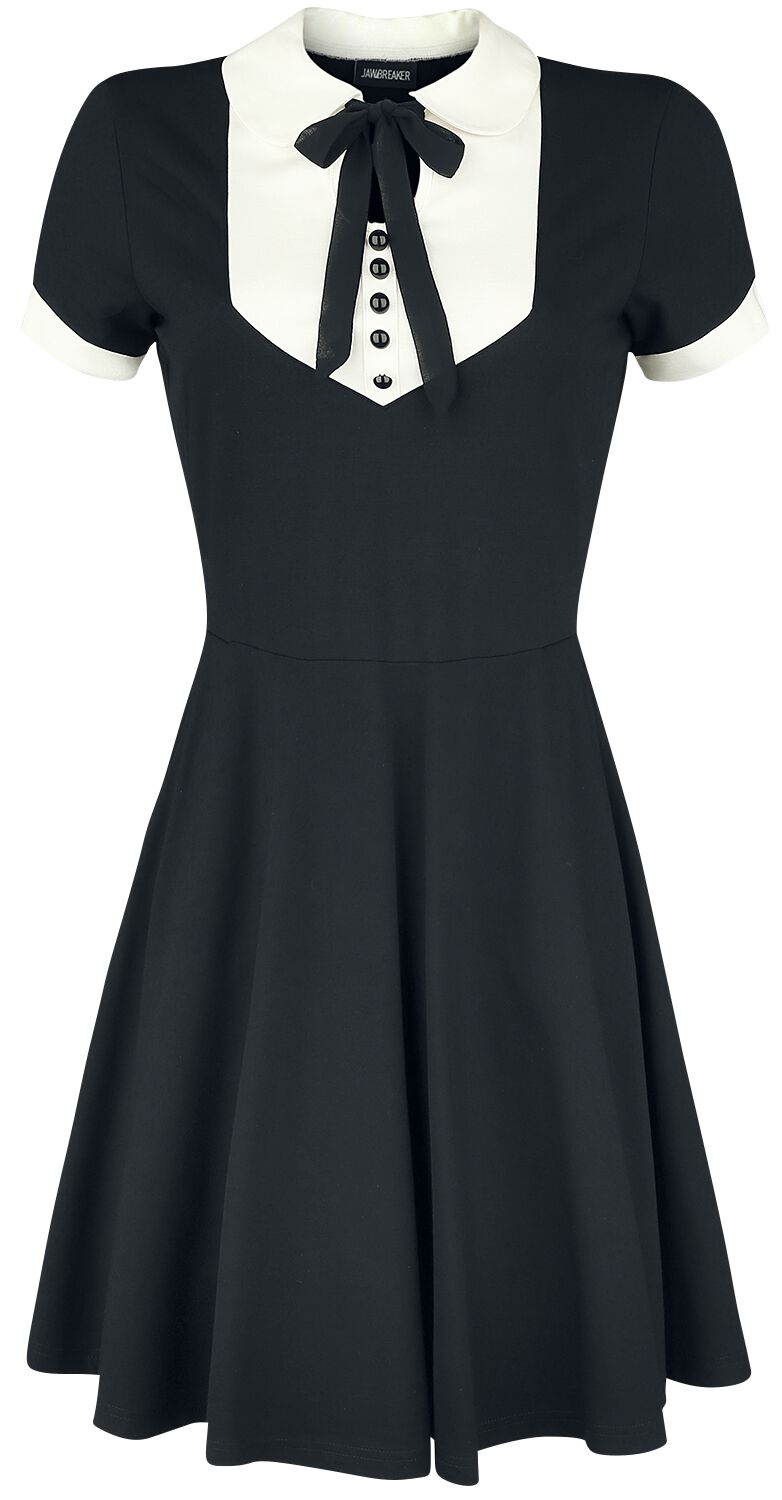 Jawbreaker In A Mood Tie Neck Dress Kurzes Kleid schwarz weiß in XS von Jawbreaker