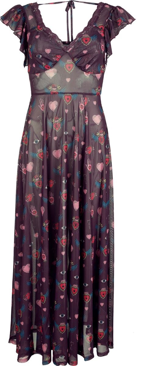 Jawbreaker Kleid lang - Alchemy Heats Mesh maxi Dress - XS bis L - für Damen - Größe XS - multicolor von Jawbreaker