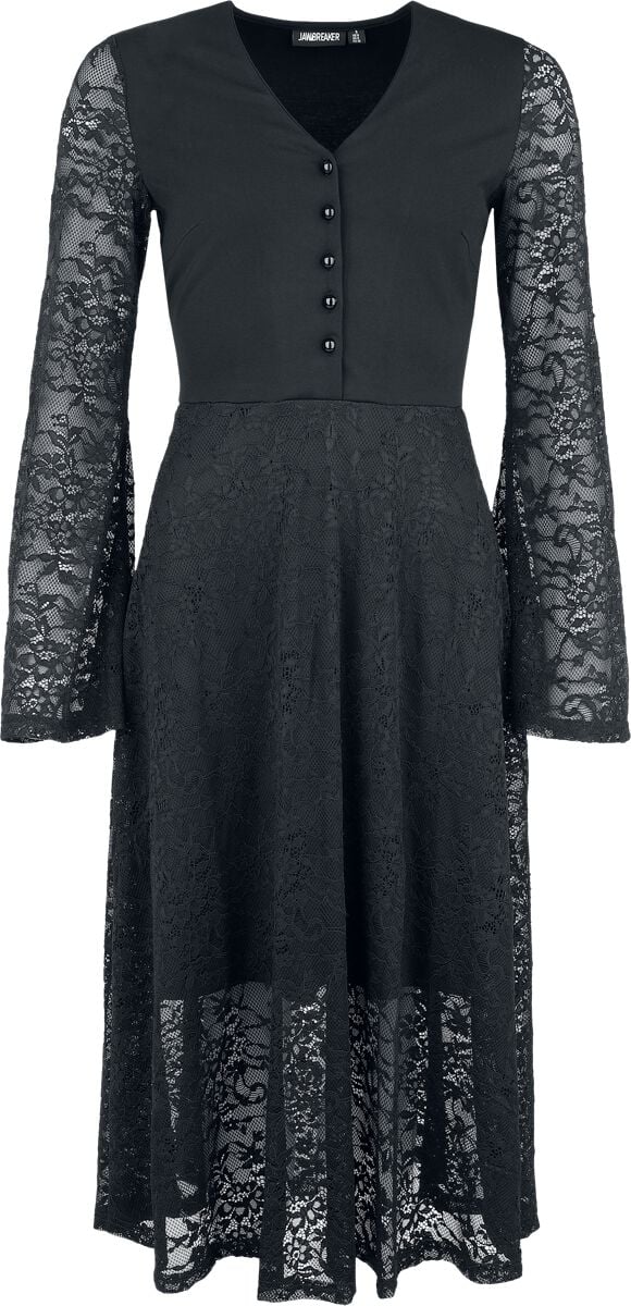 Jawbreaker Lace Button Front Midi Dress Langes Kleid schwarz in XS Jawbreaker Lace Button Front Midi Dress Langes Kleid schwarz in XS von Jawbreaker