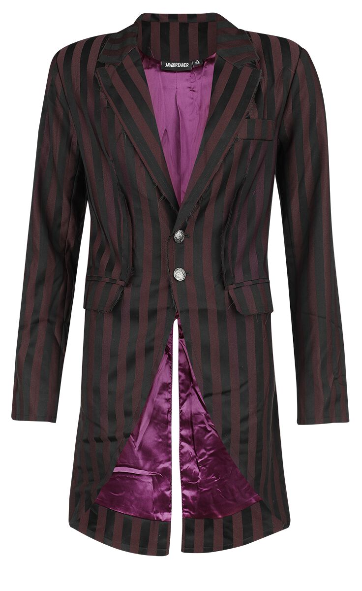 Jawbreaker Mantel - Stripe Blazar Coat - XS bis XXL - für Damen - Größe L - rot/schwarz von Jawbreaker