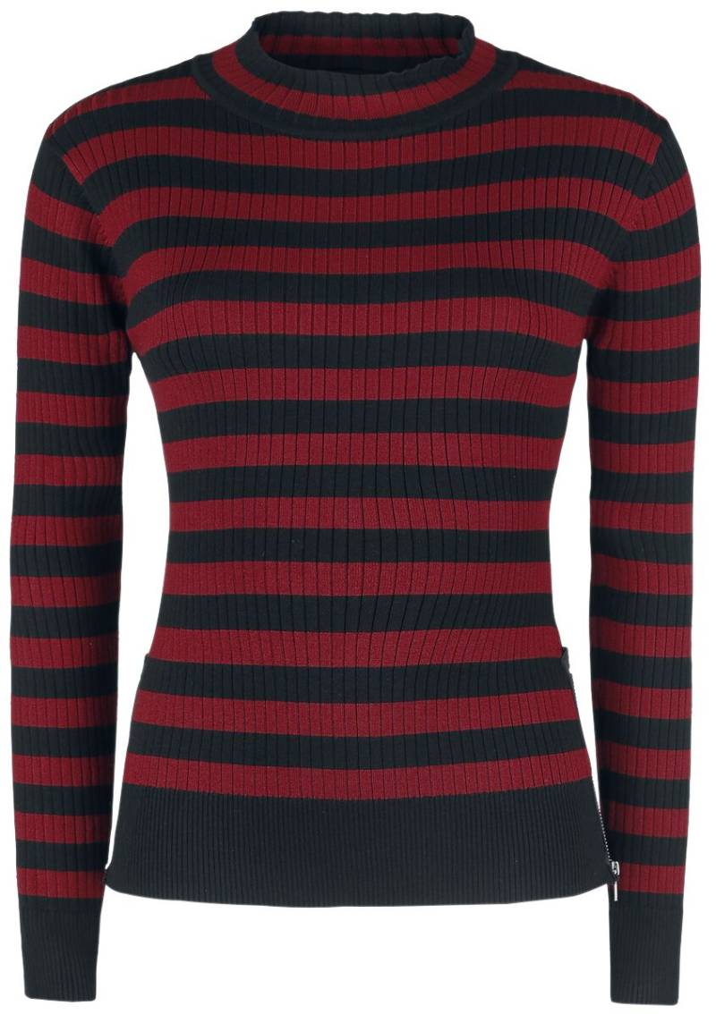 Jawbreaker Menace Red And Black Stripe Sweater Strickpullover schwarz rot in S von Jawbreaker