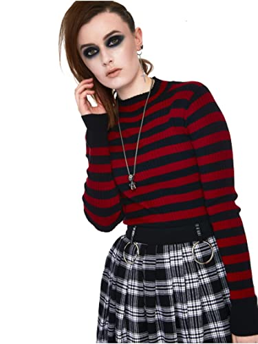 Jawbreaker Menace Red and Black Stripe Sweater Frauen Strickpullover schwarz/rot XL von Jawbreaker