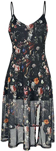 Jawbreaker Night Garden Print Midi Dress Frauen Mittellanges Kleid Multicolor 3XL von Jawbreaker