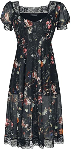 Jawbreaker Night Garden Print Midi Dress Frauen Mittellanges Kleid Multicolor XXL von Jawbreaker