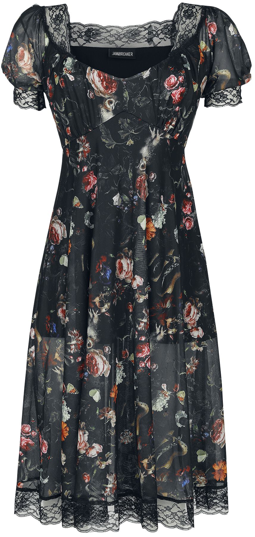Jawbreaker Night Garden Print Midi Dress Mittellanges Kleid multicolor in L von Jawbreaker