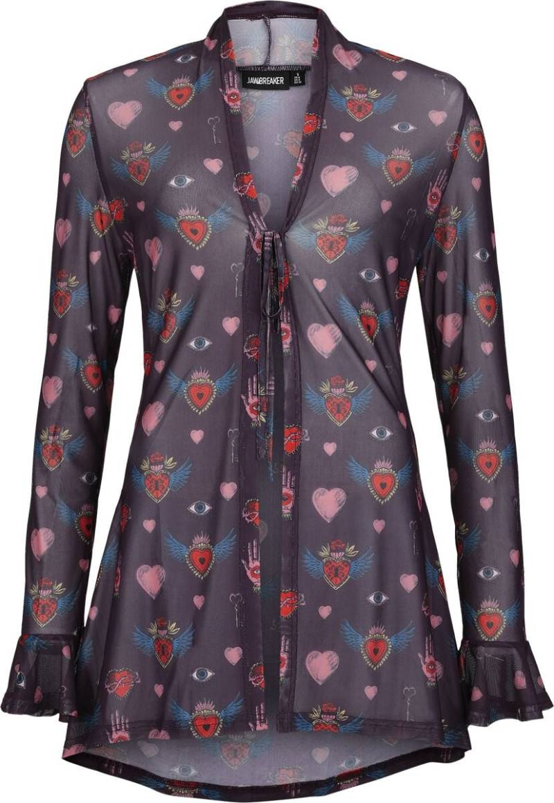Jawbreaker - Rockabilly Cardigan - Alchemy Hearts Long Cardigan - S bis L - für Damen - Größe L - multicolor von Jawbreaker