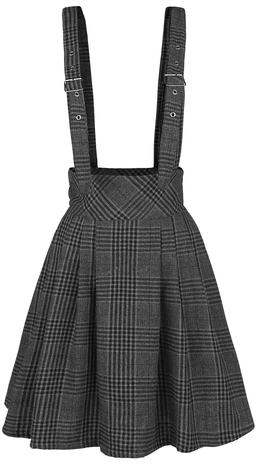 Jawbreaker - Rockabilly Kurzer Rock - Grey Days High Waisted Skirt - S bis XXL - für Damen - Größe L - grau von Jawbreaker