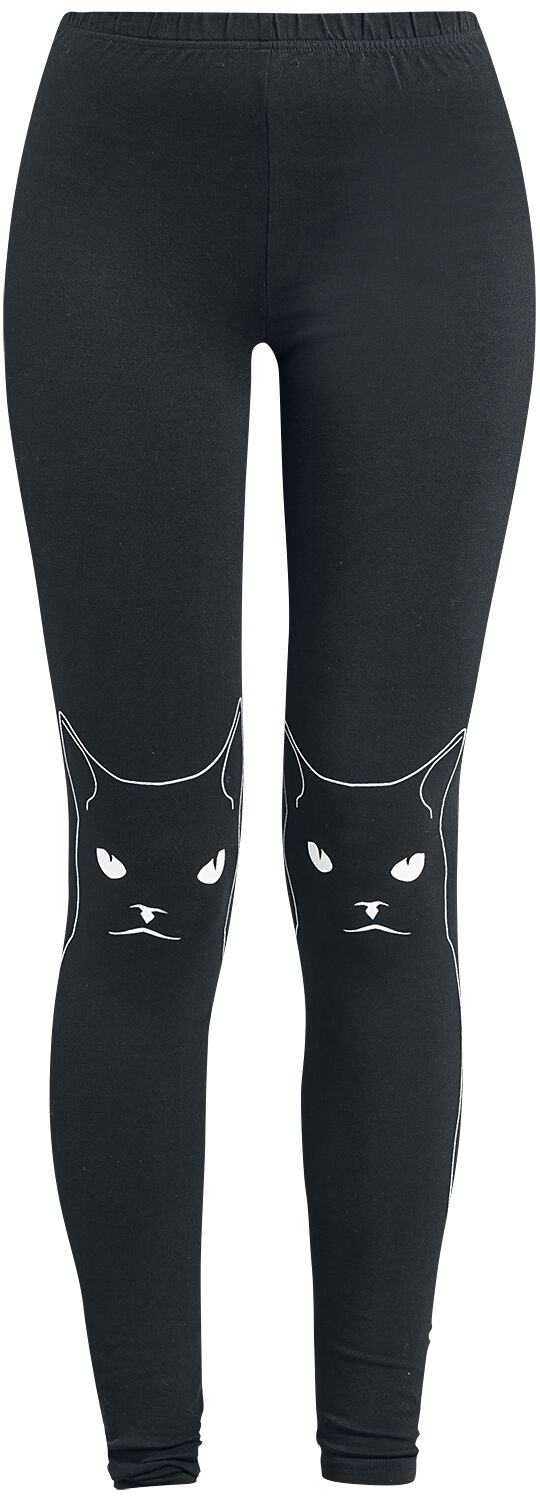 Jawbreaker - Rockabilly Leggings - Salem Grumpy Kitty - S bis 3XL - für Damen - Größe 3XL - schwarz von Jawbreaker