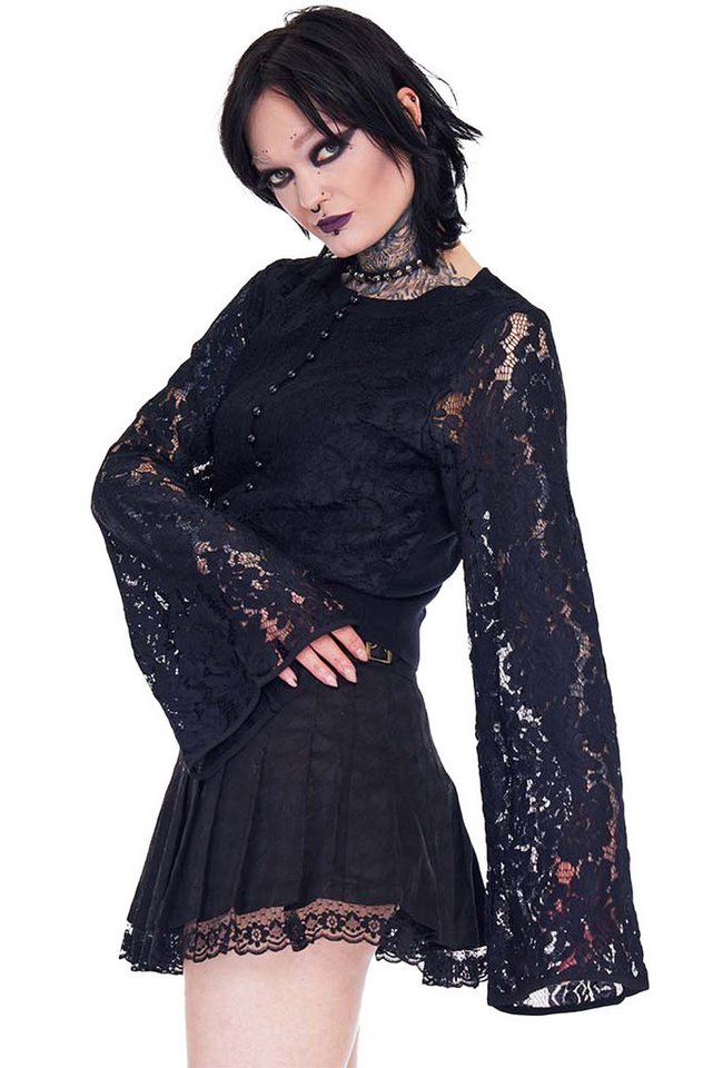 Jawbreaker Strickjacke Lace Flare Sleeve Cardigan Goth Gothic Grufti Spitze Jawbreaker Strickjacke Lace Flare Sleeve Cardigan Goth Gothic Grufti Spitze von Jawbreaker