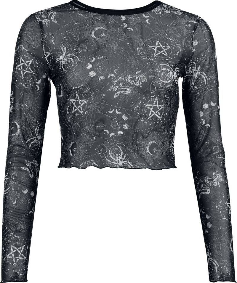 Jawbreaker Tarot Deck Long Sleeve Mesh Top Langarmshirt schwarz weiß in XL von Jawbreaker