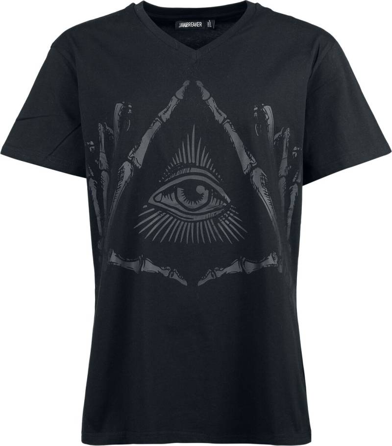 Jawbreaker illuminatti print V-neck black T-shirt T-Shirt schwarz in XXL von Jawbreaker
