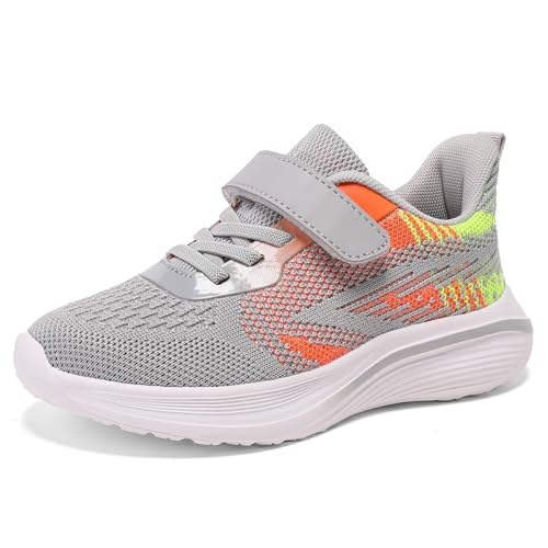 Jawixu Hallenschuhe Für Jungen Turnschuhe Für Jungen Turnschuhe Mädchen Hallenschuhe Kinder Sportschuhe Kinderschuhe Sneaker Tennisschuhe Freizeitschuhe Outdoor Laufschuhe Grau 32EU von Jawixu