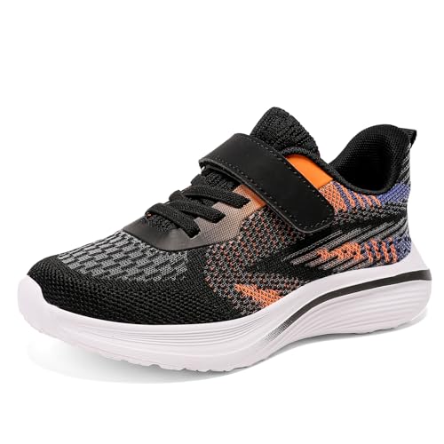 Jawixu Hallenschuhe Für Jungen Turnschuhe Für Jungen Turnschuhe Mädchen Hallenschuhe Kinder Sportschuhe Kinderschuhe Sneaker Tennisschuhe Freizeitschuhe Outdoor Laufschuhe Schwarz 33EU von Jawixu