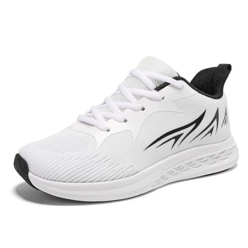 Jawixu Hallenschuhe Herren Turnschuhe Damen Laufschuhe Sportschuhe Sneaker Weiß Schwarz 43EU von Jawixu