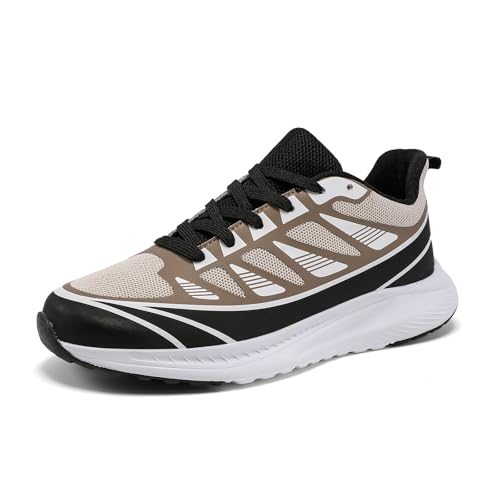 Jawixu Laufschuhe Herren Sportschuhe Damen Hallenschuhe Turnschuhe Beige Schwarz 45EU von Jawixu