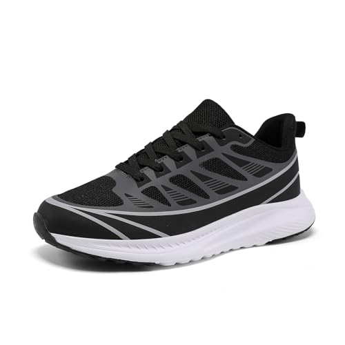 Jawixu Laufschuhe Herren Sportschuhe Damen Hallenschuhe Turnschuhe Schwarz Grau 45EU von Jawixu