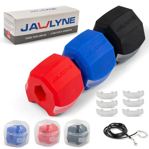 Jawlyne - Jaw Exerciser 3er Pack mit 3 Stärken Jawline Toner Exerciser für Männer und Frauen von Jawlyne