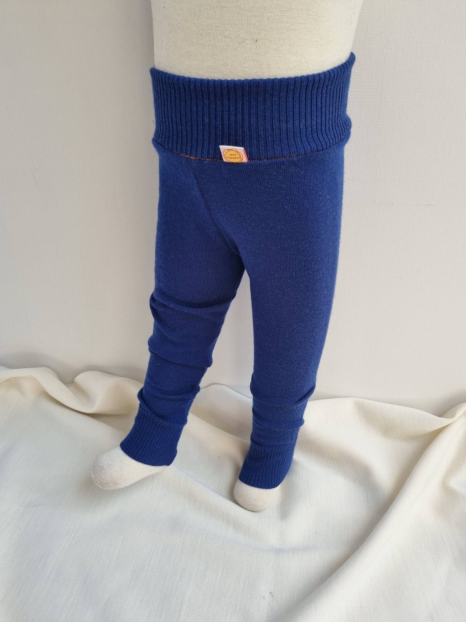 Leggings 86/92 Aus 100% Upcycling Wolle in Blau von JawollBaby