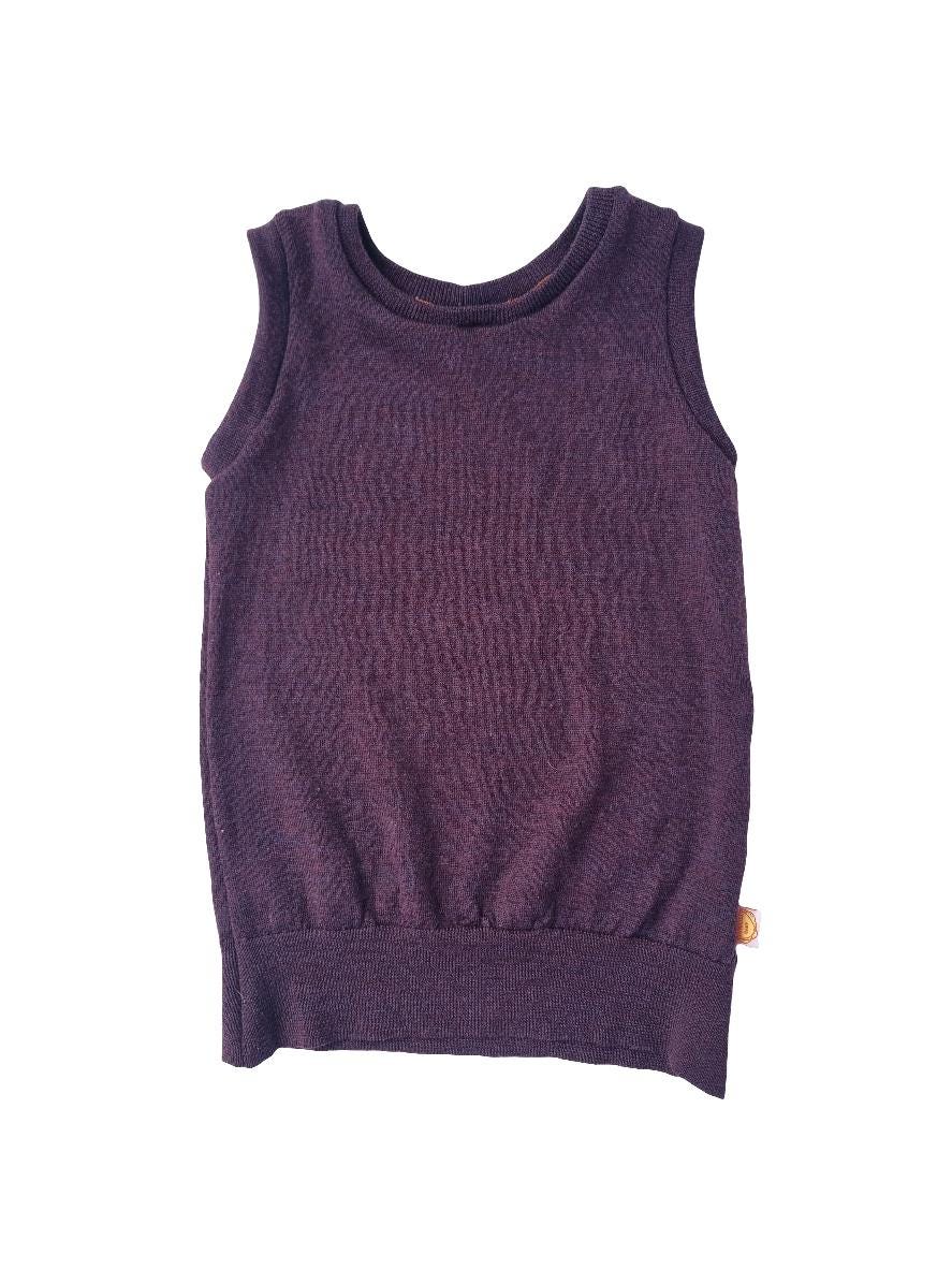 Oberteil Tanktop Pullunder Unterhemd 110/116 Aus Upcycling Wolle in Pflaumenlila von JawollBaby