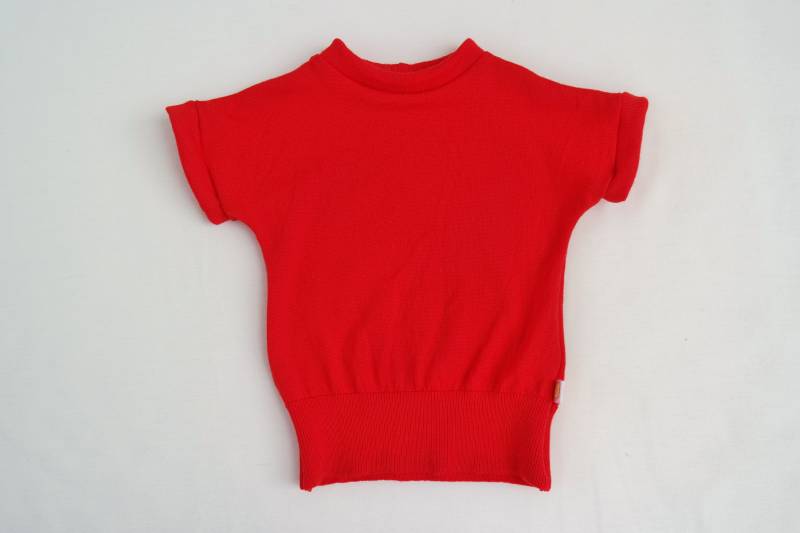 T-Shirt Für Babys 86/92 Aus Leichter Upcycling Wolle in Rot von JawollBaby