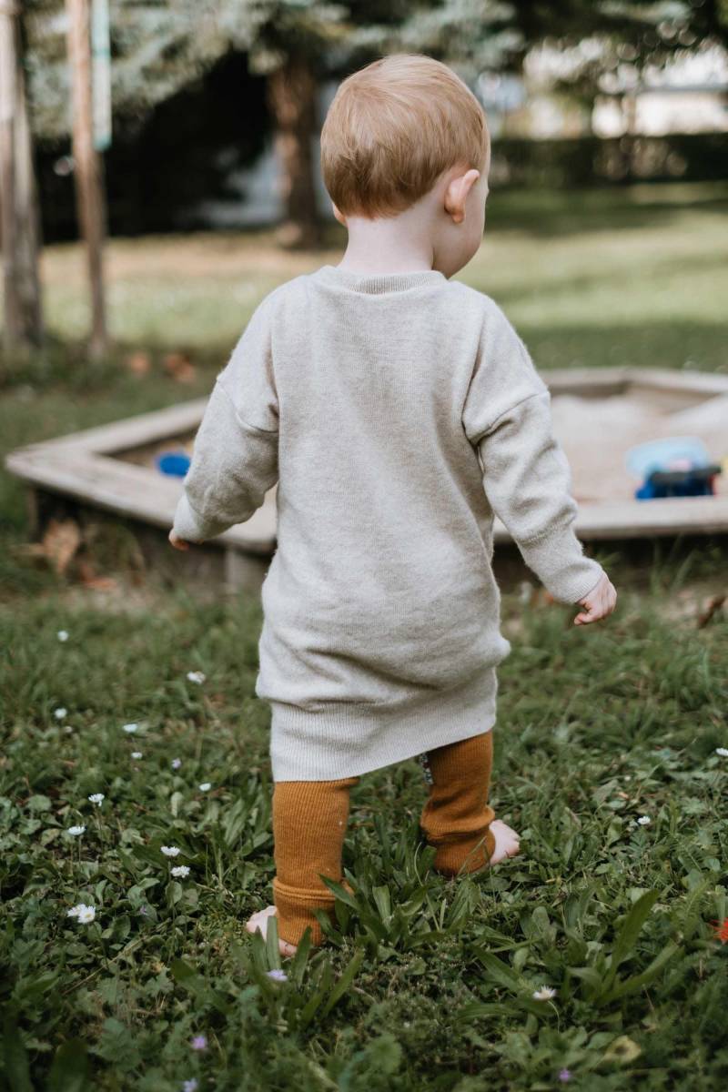 Unisex-Kleid Longshirt Langarmkleid 110/116 Aus Upcycling Kaschmir in Beige von JawollBaby