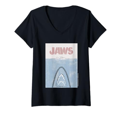 Damen Backen 2025 größere Backen größere Backen T-Shirt mit V-Ausschnitt von Jaws 2025