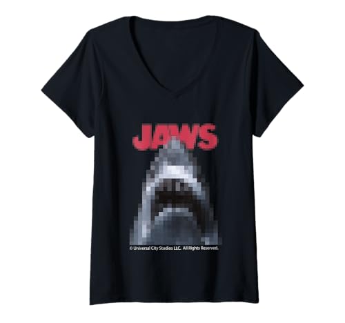 Damen Das Abenteuer Jaws 2025 mit Haien liegt vor Uns T-Shirt mit V-Ausschnitt von Jaws 2025