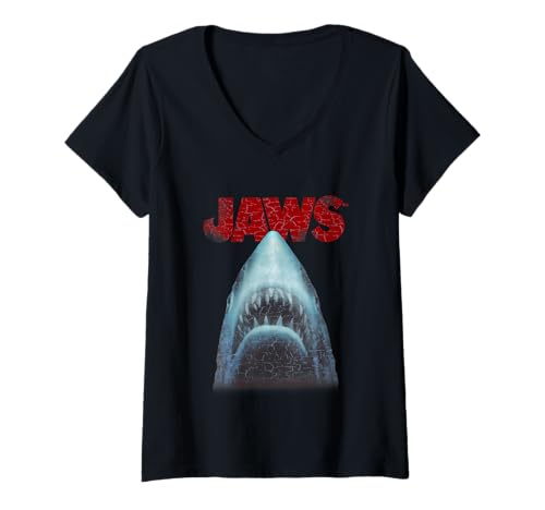 Damen Jaws 2025 Das ultimative Hai-Erlebnis T-Shirt mit V-Ausschnitt von Jaws 2025