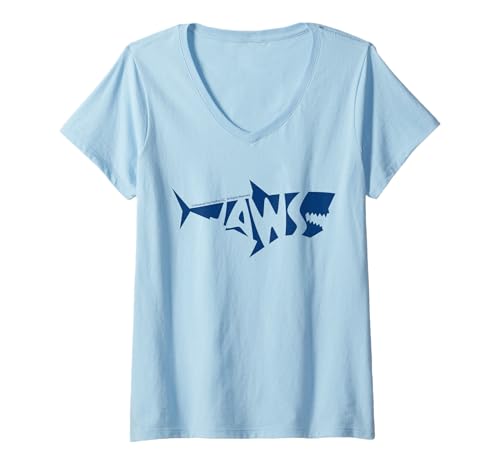 Damen Jaws 2025 Ikonisches Haiabenteuer T-Shirt mit V-Ausschnitt von Jaws 2025