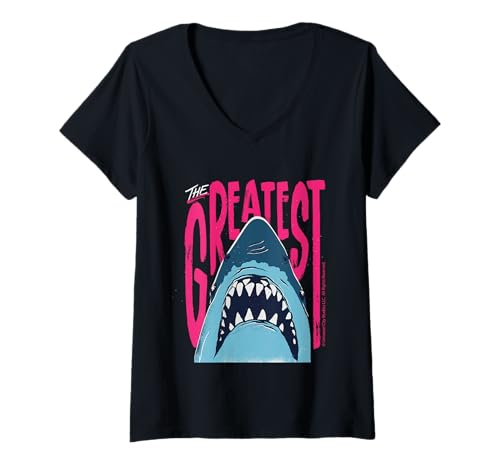 Damen The Greatest Jaws 2025 Hai-Design T-Shirt mit V-Ausschnitt von Jaws 2025