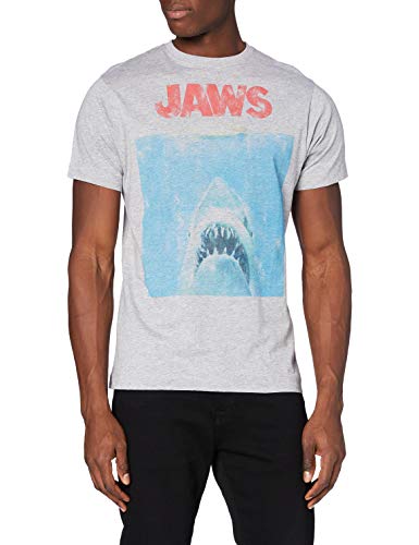 Jaws Herren Movie Poster T-Shirt, Grey (Grey Marl SPO), XXL von Jaws