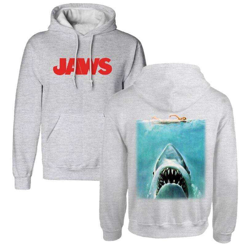 Jaws Kapuzenpullover - Jaws - Poster - S bis XXL - für Männer - Größe XXL - grau meliert  - Lizenzierter Fanartikel von Jaws