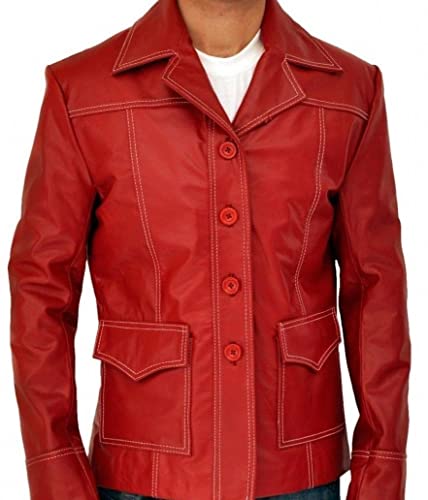 Jax Fitter Herren FC Brad Mayhem Club Jacke Tyler Red Ledermantel, FC-Mantel – Kunstleder, Large von Jaxfitter