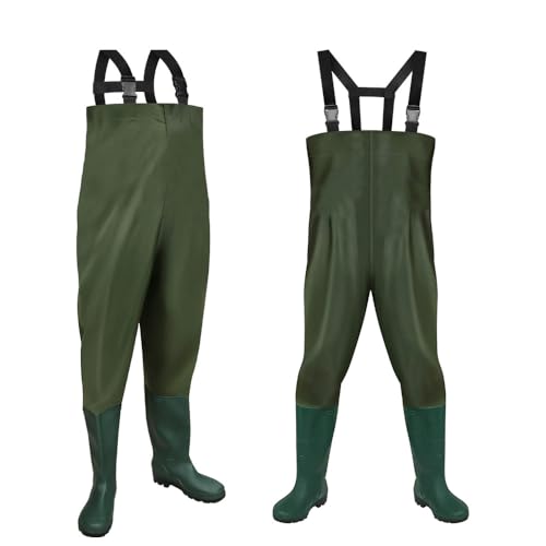 Jaxguom Wathose 70D Nylon Composite PVC Angelhose, Wathose herren wasserdicht mit rutschfesten stiefel, Teichhose Hochwasserhose für Angeln, Gärten, Baustellen, Bauernhöfe Jaxguom Wathose 70D Nylon Composite PVC Angelhose, Wathose herren wasserdicht mit rutschfesten stiefel, Teichhose Hochwasserhose für Angeln, Gärten, Baustellen, Bauernhöfe von Jaxguom