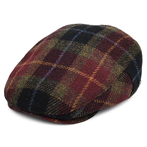Jaxon & James Callanish Harris Tweed Schiebermütze - Burgunderrot-Multi - L von Jaxon & James