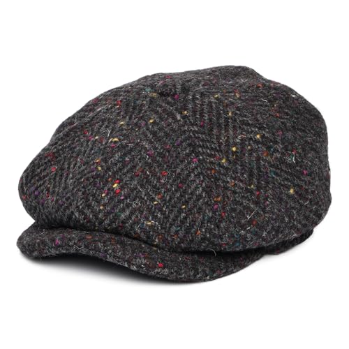 Jaxon & James Errigal Donegal Tweed Ballonmütze mit Fischgrätmuster - Anthrazit-Multi - XXL von Jaxon & James