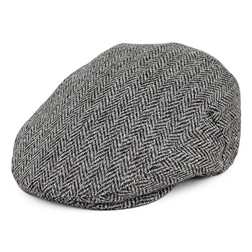 Jaxon & James Kinloch Harris Tweed Schiebermütze mit Fischgrätmuster - Schwarz-Grau - XL Jaxon & James Kinloch Harris Tweed Schiebermütze mit Fischgrätmuster - Schwarz-Grau - XL von Jaxon & James
