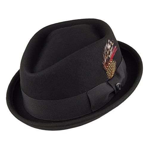 Jaxon & James Knautschbarer Diamond Crown Porkpie Wollfilzhut - Schwarz - S von Jaxon & James