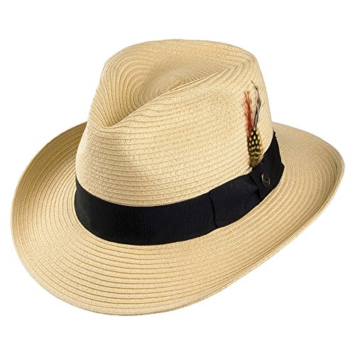 Jaxon & James Sommer C-Krone Fedora Strohhut - Natur - XL von Jaxon & James