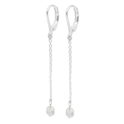 Herkimer Diamantperlen 925 Sterling Silber Kettenohrringe mit Brisur, Ohrhänger, Silberschmuck, Geschenk für Sie von Jay Jools