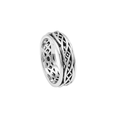 Jay Jools 925 Sterling Silver Fidget Ring Women | Braided Infinity Ring | Spinner Band Ring US 5.5 von Jay Jools