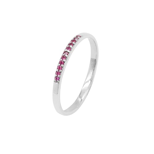 Jay Jools Stackable Ruby Ring for Women - 925 Sterling Silver Eternity Band, Beautiful Stacking Wedding Ring, Minimalist Jewelry Gift (6) von Jay Jools