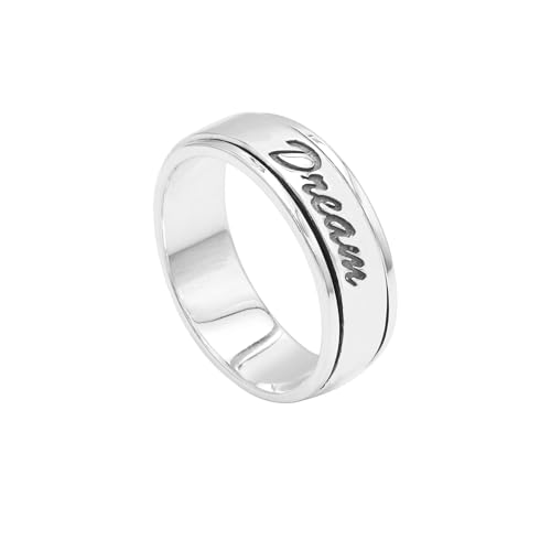 Jay Jools Sterling Silver Fidget Spinner Ring – Dare Dream Dance Symbol Thumb Band Ring for Women US 11.5 von Jay Jools