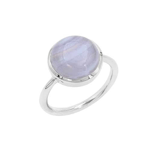 Jay Jools Women's Blue Lace Agate Ring – Genuine Blue Lace Agate in 925 Sterling Silver, Handmade Birthstone Jewelry (9.5) von Jay Jools