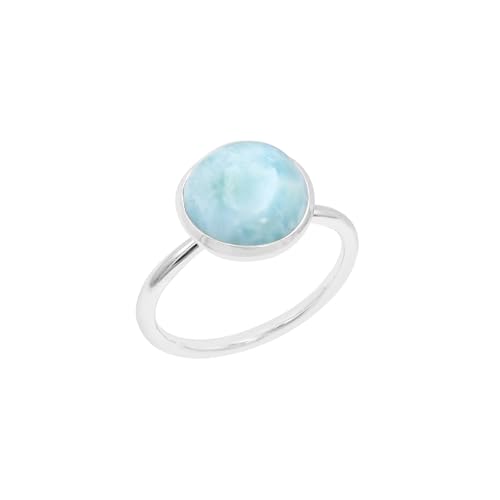 Jay Jools Women's Larimar Ring – Genuine Larimar in 925 Sterling Silver, Handmade Birthstone Jewelry (8.5) von Jay Jools