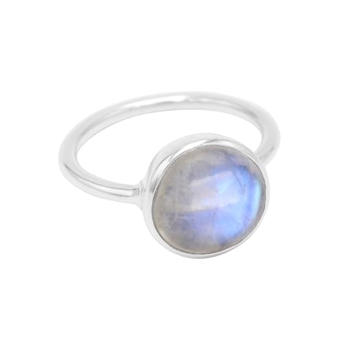 Jay Jools Women's Moonstone Ring – Genuine Moonstone in 925 Sterling Silver, Handmade Birthstone Jewelry (7.5) von Jay Jools