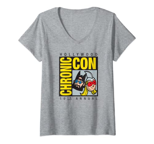 Damen Jay and Silent Bob Hollywood Chronic Con 10th Annual T-Shirt mit V-Ausschnitt Damen Jay and Silent Bob Hollywood Chronic Con 10th Annual T-Shirt mit V-Ausschnitt von Jay and Silent Bob