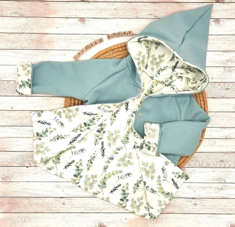 Wendejacke Baby/Geschenk Für Jungen Mädchen Jacke Mit Zipfelkapuze in Waffelstrick Eukalyptus Muster von JayDeesStore